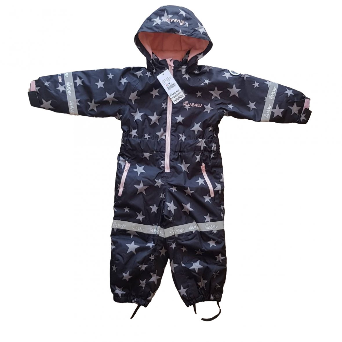 Зимний комбинезон HULABALU X-STARS Snowsuit Watertex мембрана (черный, розовый цвет)